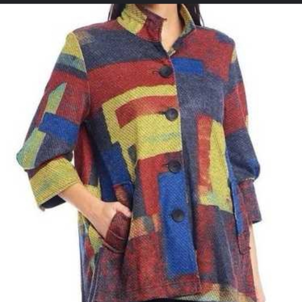 Ali Miles (Size L) Multicolored Patchwork Button … - image 14